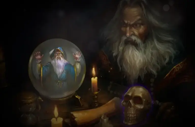 The sorcerer entraps the wizard in Dark Quest