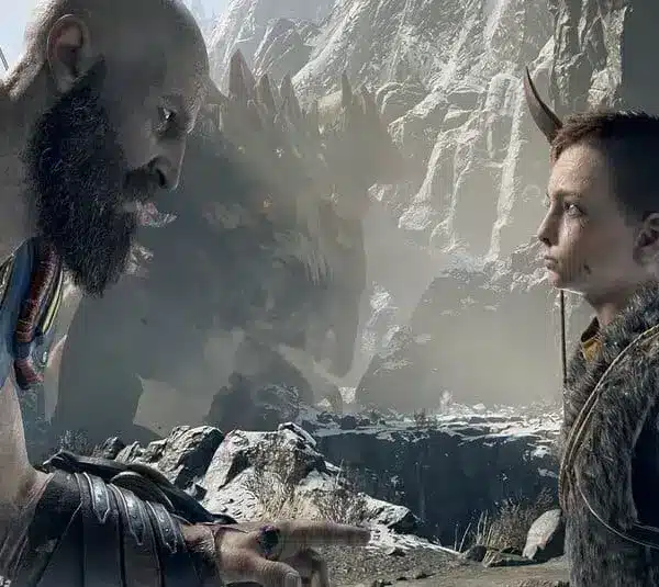 Kratos and Atreus in God of War.