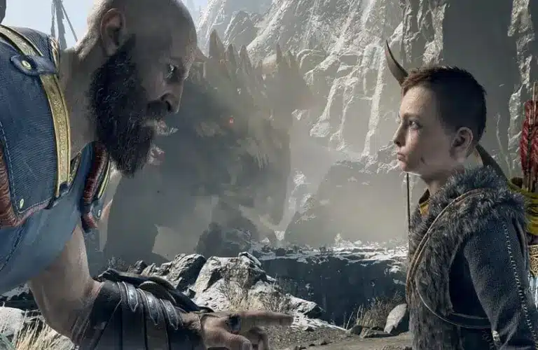 Kratos and Atreus in God of War.