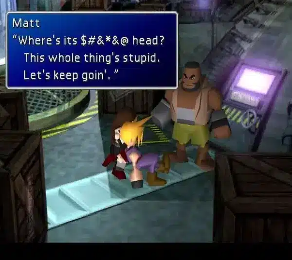 Final Fantasy gameplay of Barrett Wallace.