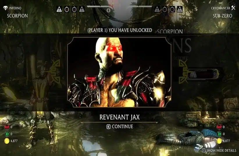 black characters. an unlockable Reverand Jax from Mortal Kombat.