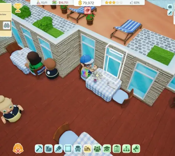 A restaurant scene in Hotel Architect