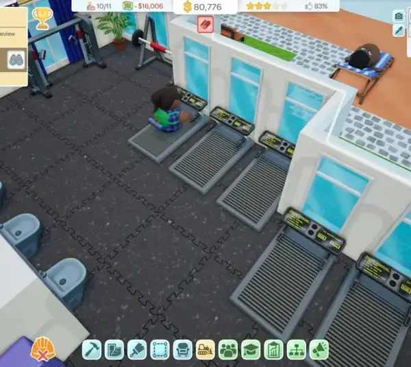 A gym scene in Hotel Architect