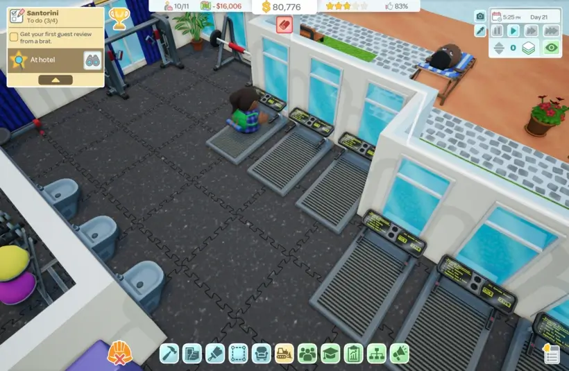 A gym scene in Hotel Architect