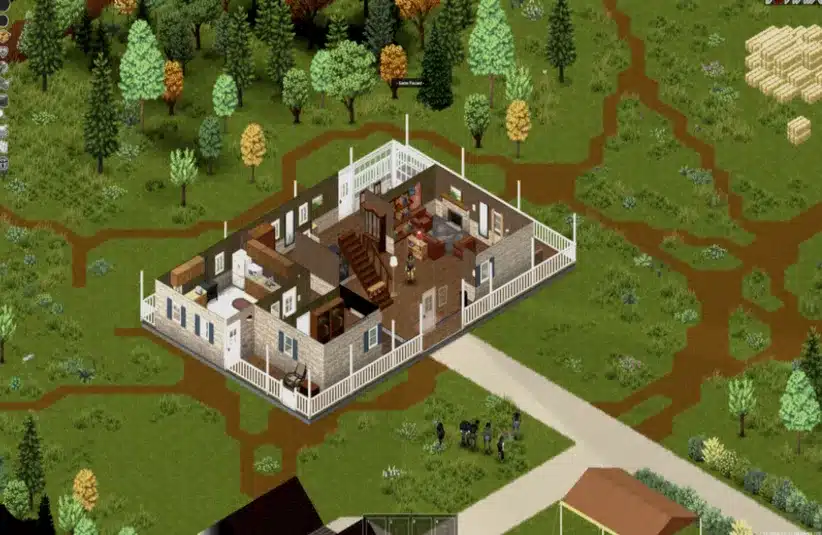 base building at a house in the suburbs in Project Zomboid