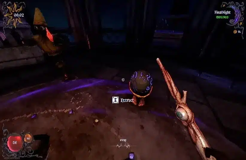 the purple orb and your wand in YapYap