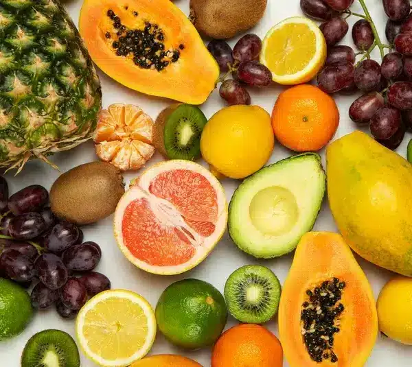 An assortment of fruits for longevity