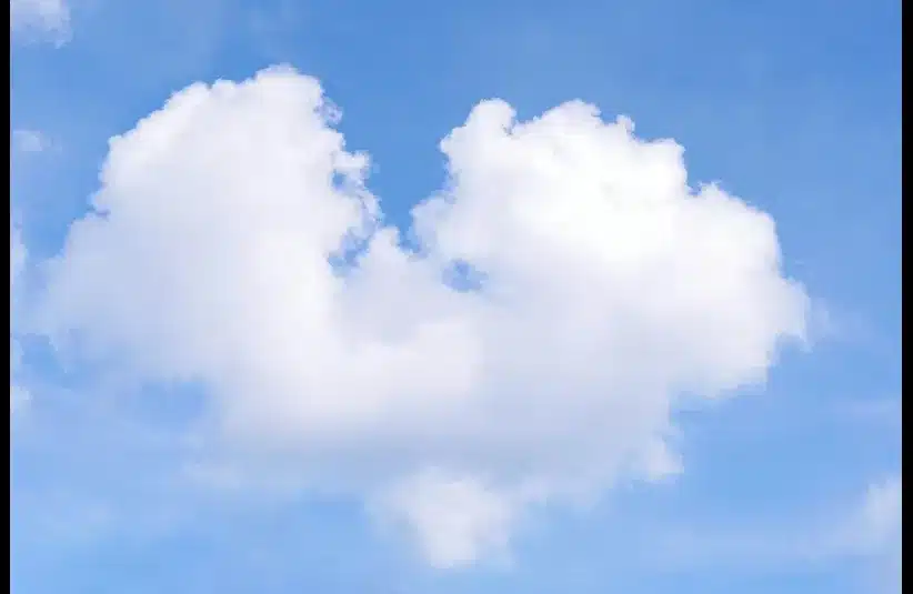In daily devotion, a cloud shows a heart shape