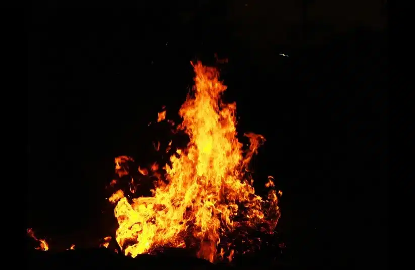 In daily devotion, a fire depicts a burning bush.