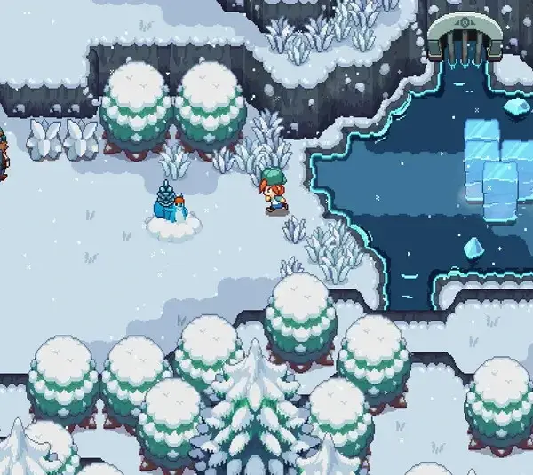 Nia fights through a winter scene in Under the Island.