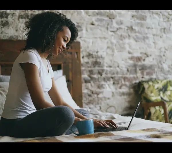 A woman showing work-life balance