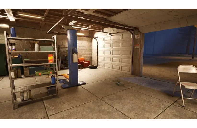 Screenshot from Before Exit: Gas Station showing the garage