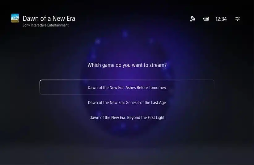 A screen on the PlayStation portal.