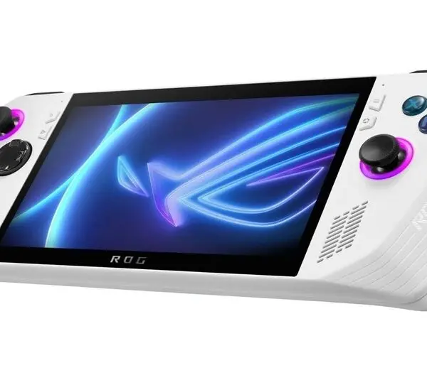 Handheld PC Asus ROG Ally in a white color with AMD Ryzen Z1 proccessor