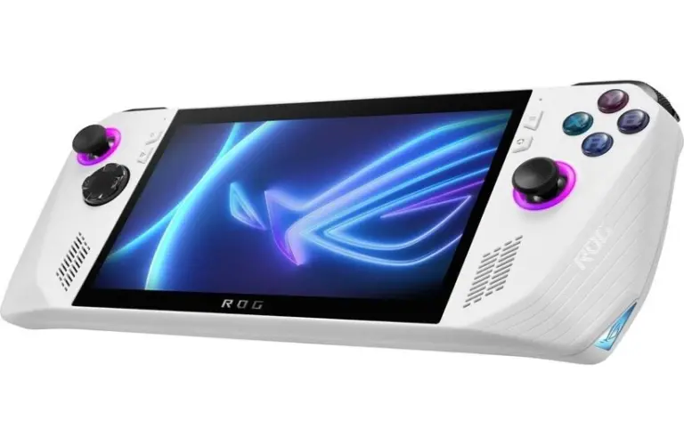 Handheld PC Asus ROG Ally in a white color with AMD Ryzen Z1 proccessor