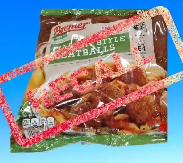 Image of Bremer Italian Style Meatballs with Recall stamped over the top