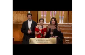 Image of Maggie Kang, Chris Appelhans, and Michelle L.M. Wong for KPop Demon Hunters, Best Animated Film at Oscars 2026