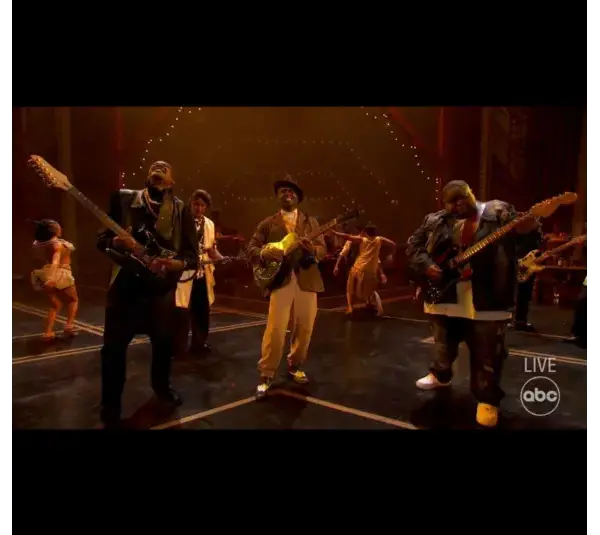 Image of performers in Sinners musical tribute at the Oscars