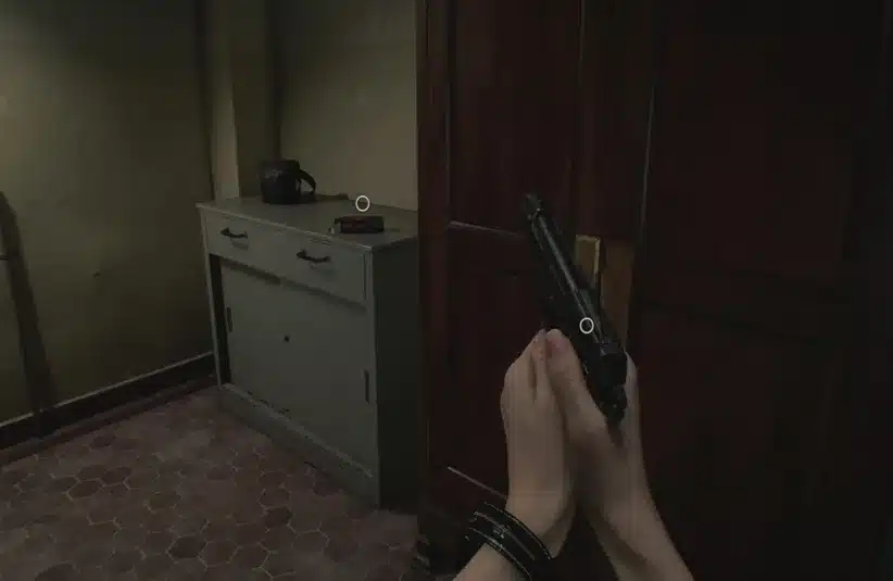 hip pouch found in filing room closet in Resdient Evil Requiem