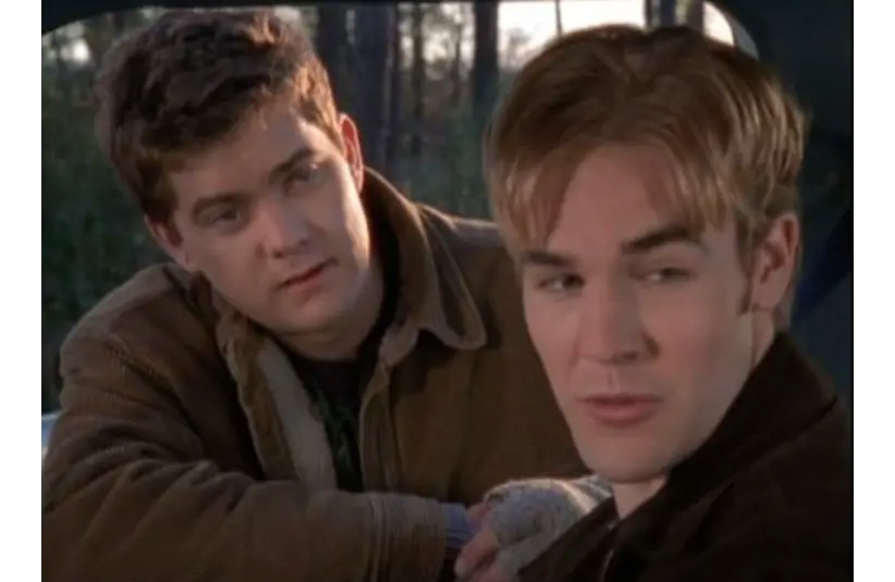 Joshua Jackson (left) and James Van Der Beek (right) in "Dawson's Creek" (1998). Courtesy of WB Studio