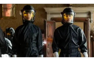 Rebecca Hall and Evan Peters in "The Beauty" (2026). Courtesy of FX