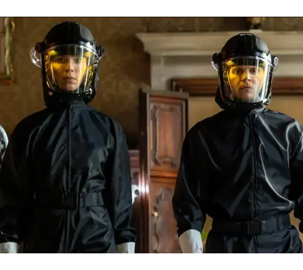 Rebecca Hall and Evan Peters in "The Beauty" (2026). Courtesy of FX