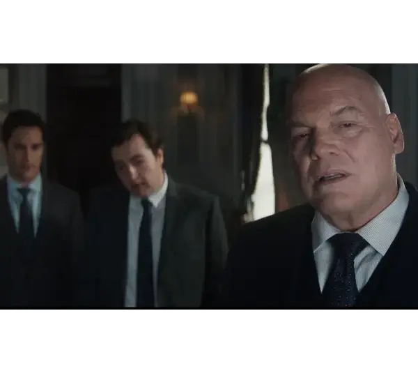 Vincent D'Onofrio as Kingpin, Michael Gandolfini, and Arty Froushan in "Daredevil: Born Again " (2025). Courtesy of Marvel Studios/IMDb