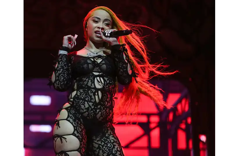 Ice Spice performs in the Mojave tent at the Coachella Valley Music and Arts Festival in Indio, Calif., April 13, 2024. © Jay Calderon/The Desert Sun / USA TODAY NETWORK