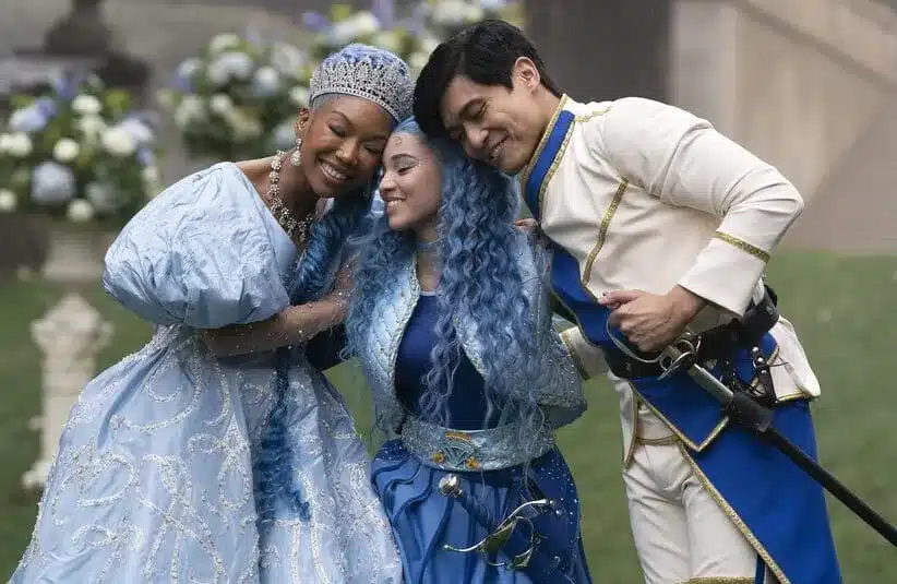 Screenshot of Brandy Norwood, Paolo Montalban, and Malia Baker in Descendants: "The Rise of Red" 