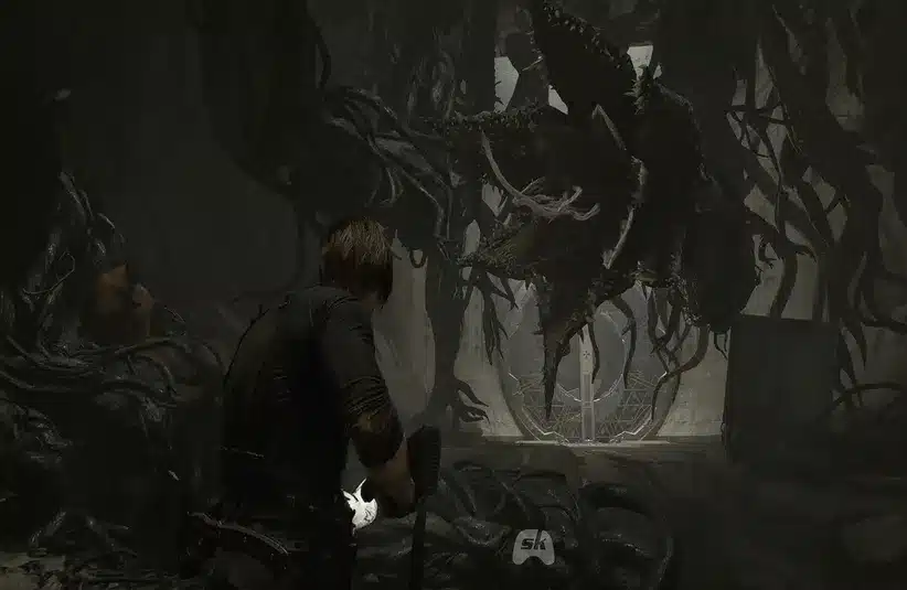 Leon encounters central body of Plant 42 in Resident Evil Requiem