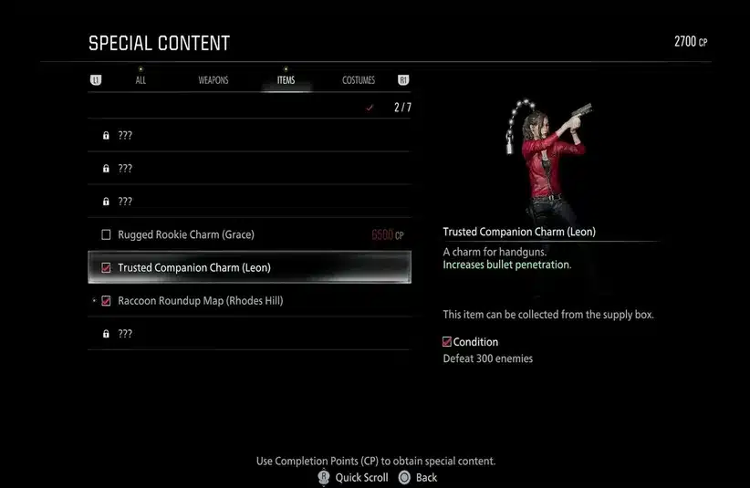 Trusted Companion Charm from Resident Evil Requiem