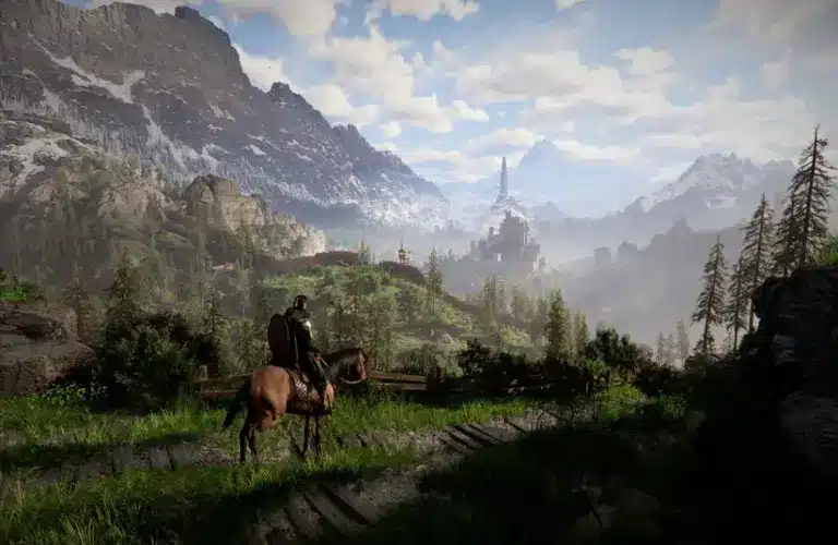 Kliff overlooking the expansive map of Pywel in Crimson Desert