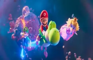 Mario, Luigi, Peach, and Yoshi in The Super Mario Galaxy Movie