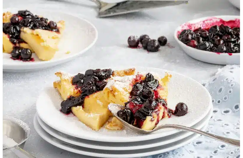 A delicious lemon-blueberry pancake bake