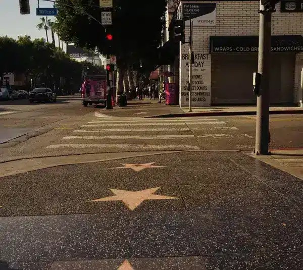 In today's daily Drop, we have a photo of Hollywood Boulevard with stars on the sidewalk