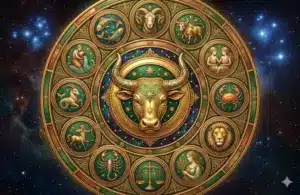 Bronze Taurus Zodiac Wheel