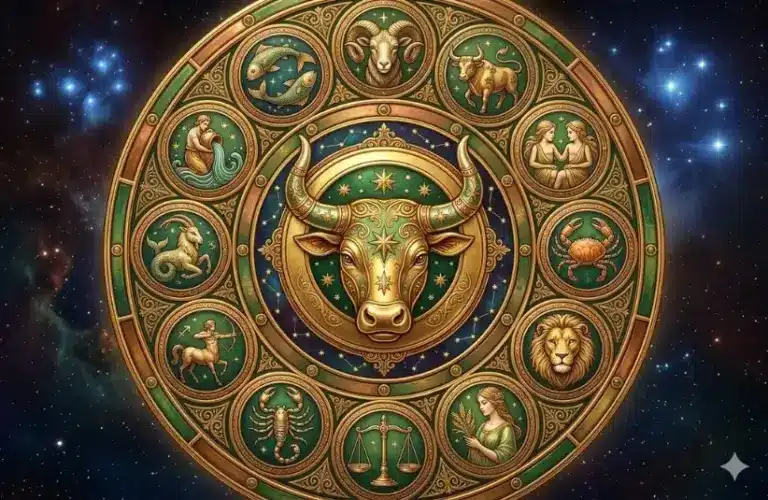 Bronze Taurus Zodiac Wheel