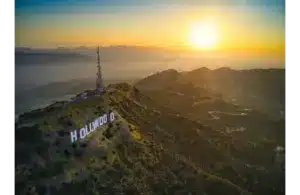In today's daily Drop, there's a beautiful scene of the Hollywood sign with a sunset in the background