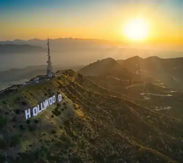 In today's daily Drop, there's a beautiful scene of the Hollywood sign with a sunset in the background