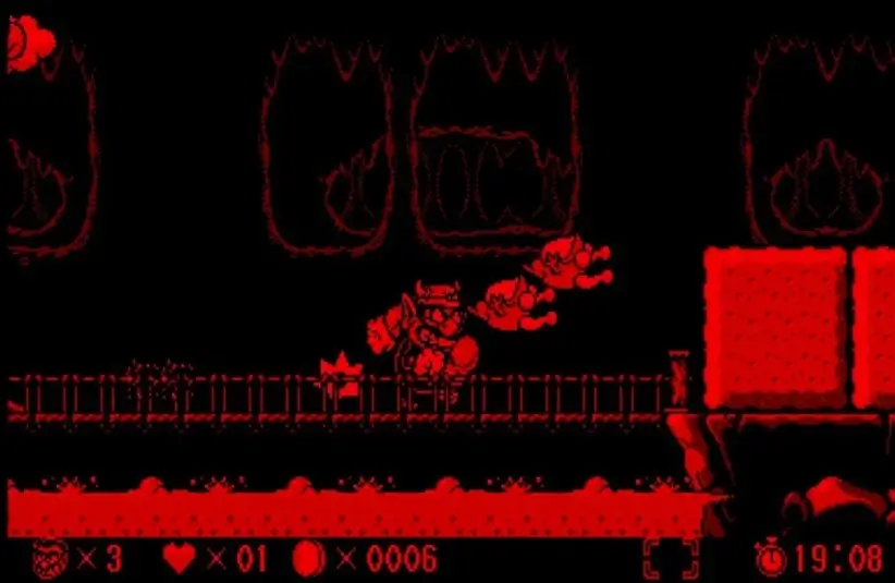 Wario comes charging in Virtual Boy Wario Land, available on Nintendo Switch Online