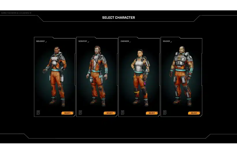 Image of Character selection from StarRupture