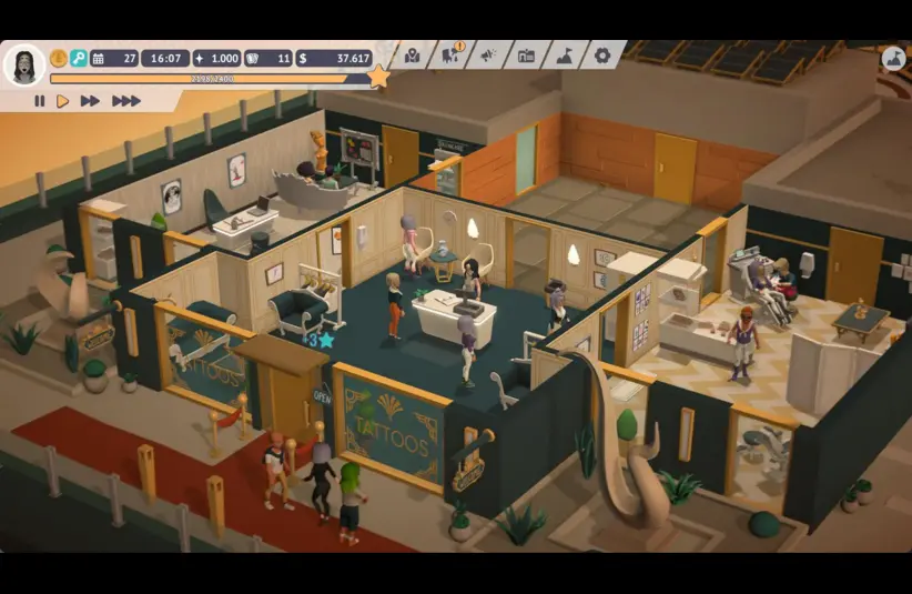 Screenshot from Tattoo Tycoon, Amazon Prime Gaming, Luna, Simulator, Indie