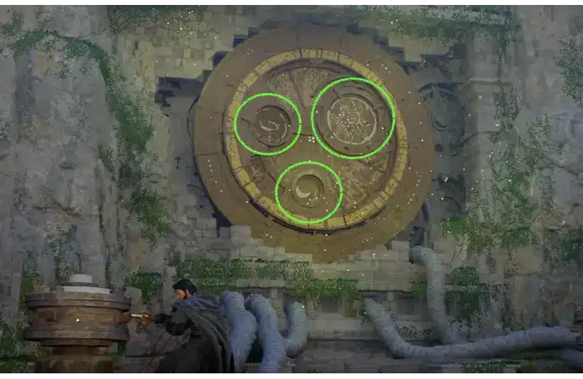 Trembling Woods Ruin Puzzle in Crimson Desert's left winch turns the outer gold ring