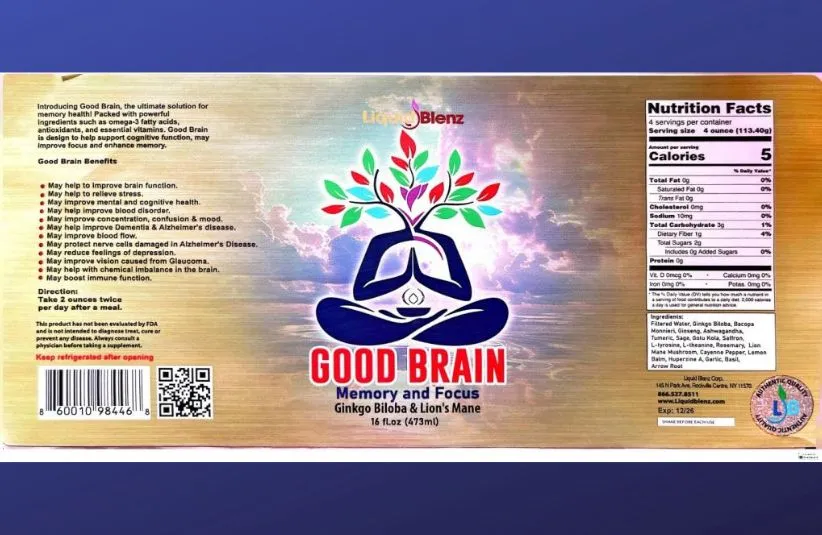 Image of label for Good Brain Tonic, Courtesy of the FDA