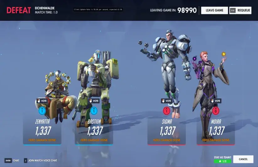 The new post-match voting system in Overwatch