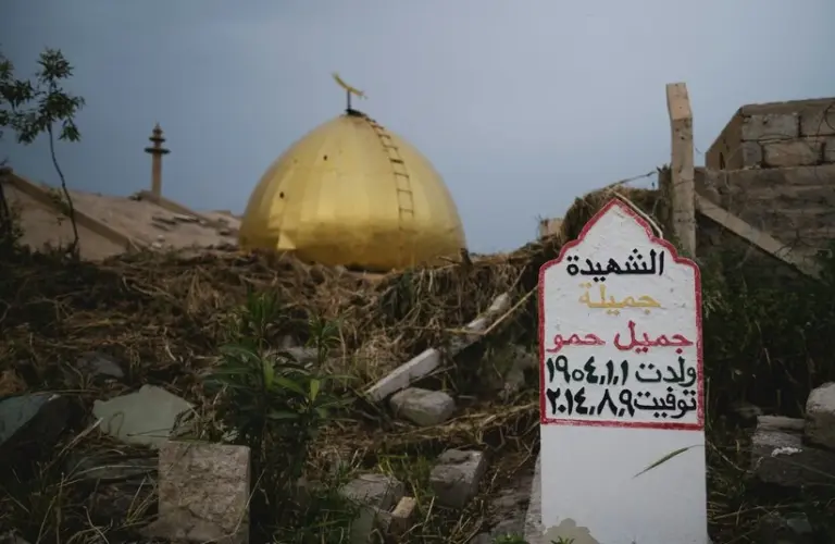 The shrine of Zakr al-Deen in Shingal (Sinjar) is sacred to the Shia and was destroyed by the Islamic State. Sinjar, Iraq