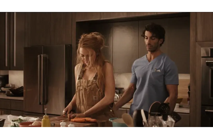 Justin Baldoni and Blake Lively in "It Ends With Us." Courtesy of  Sony Pictures/Columbia Pictures