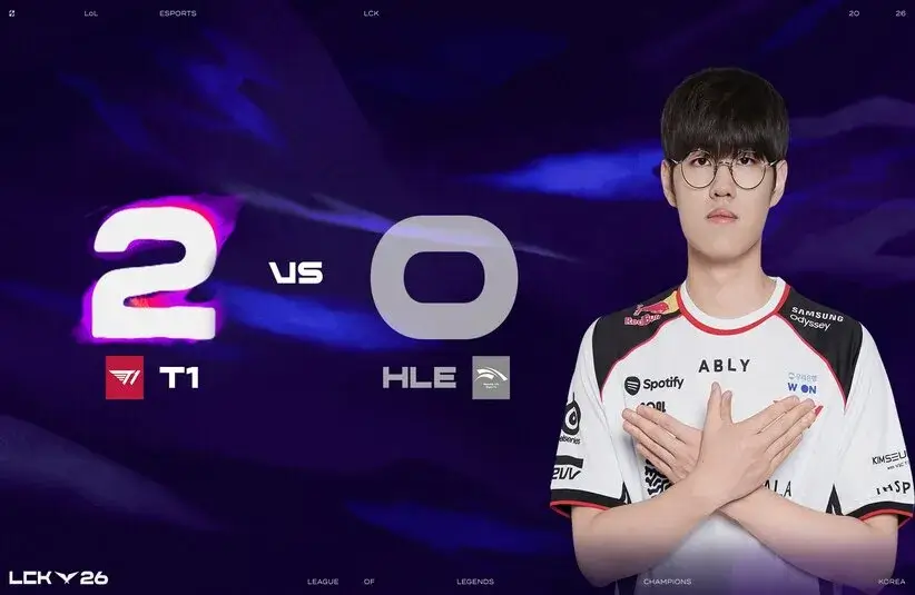 T1 defeated HLE in the second LCK series