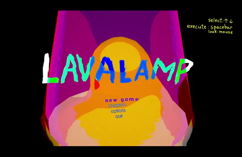 Title screen for LAVALAMP video game