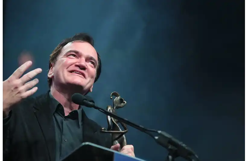 Quentin Tarantino receives the Director of the Year award during the Film Awards Gala of the 31st annual Palm Springs International Film Festival in Palm Springs, Calif., on January 2, 2020. Psifffilmawardsgala4116